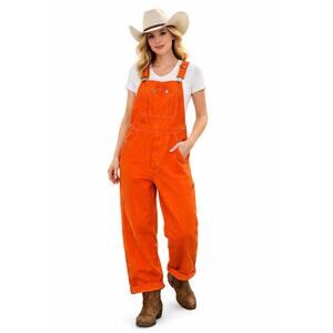 NWT Denimist Overalls Orange Womens Size Medium Sanforized Workwear Utility